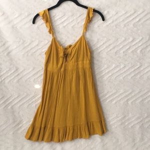 Mustard Yellow dress, with key hole front and zipper back.